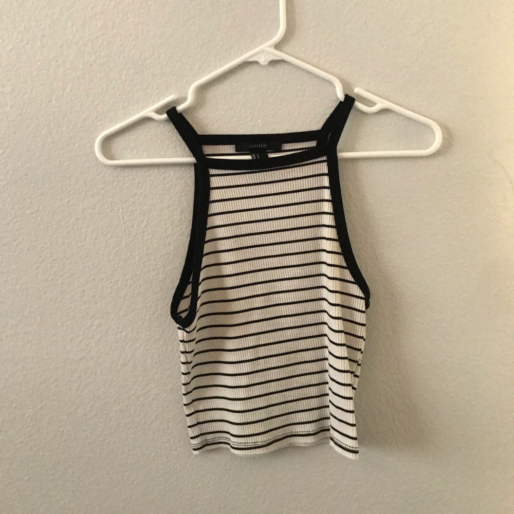 Forever21 Striped Cropped Tank